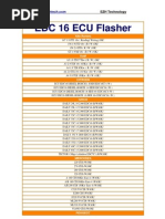 EDC 16 ECU Flasher Application Lists