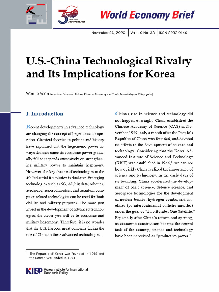 Yeon2020_Clashes of techno-statecraft: US-China technology rivalry and ...