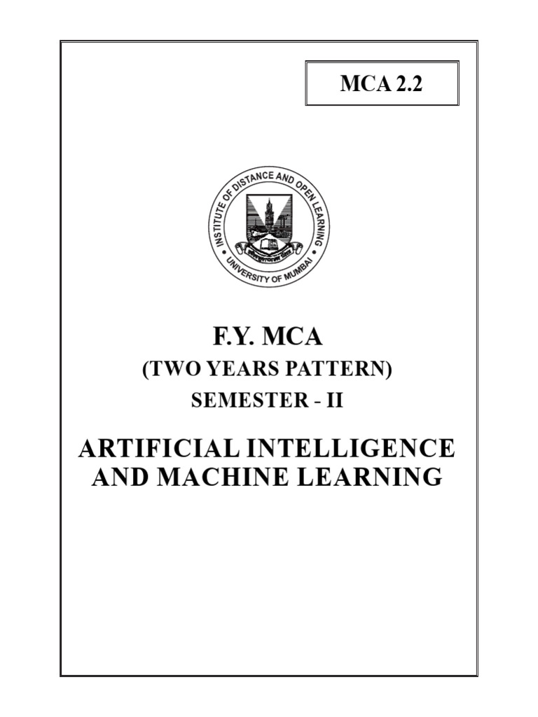 MCA Sem 2 Artificial Intelligence and Machine Learning | PDF ...