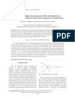 Comparison of Multiple Linear Regressions (MLR) and Artificial Neural Network (ANN) in Predicting The Yield Using Its Components in The Hulless Barley