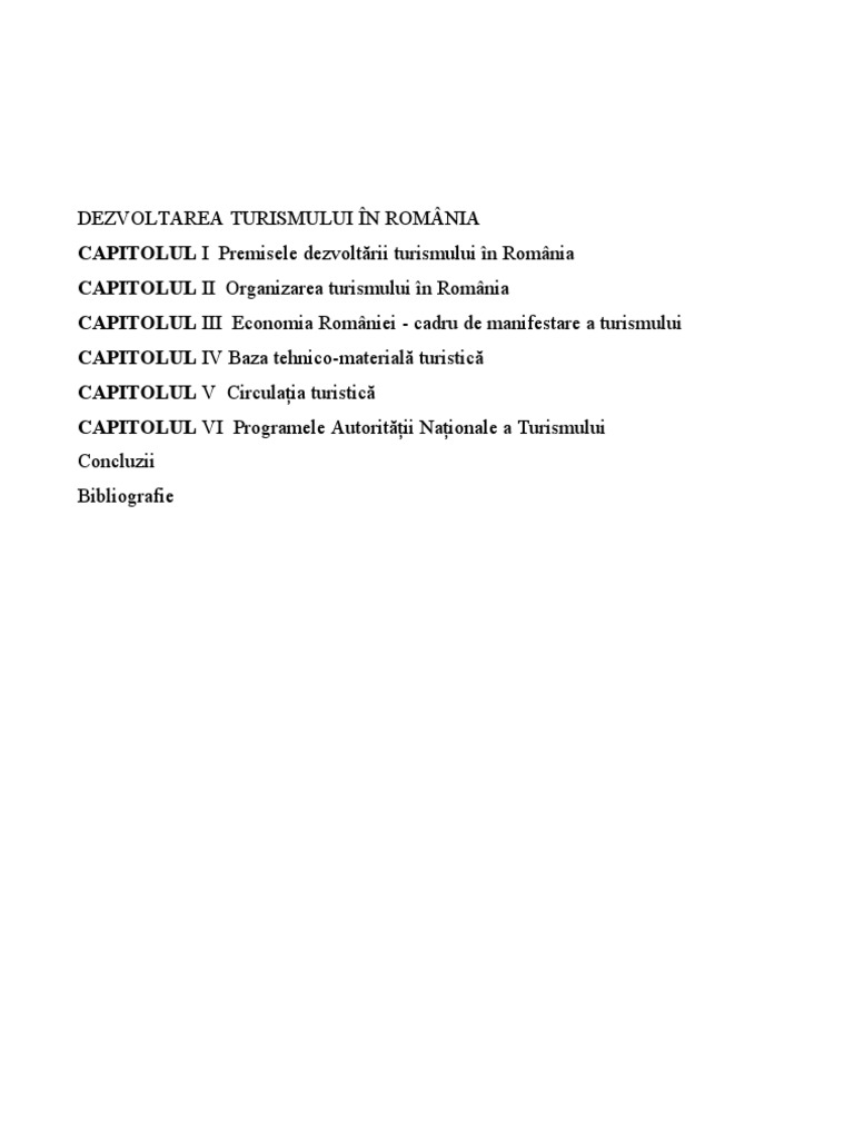 Dezvoltarea Turismului In Romania