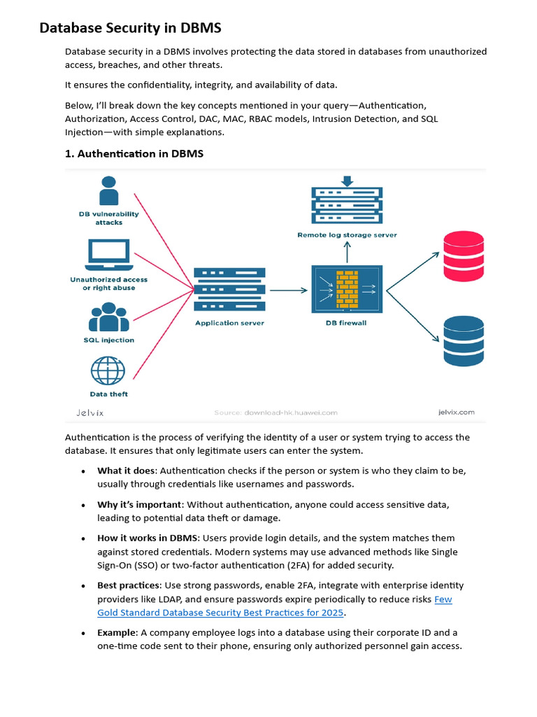 Database Security in DBMS | PDF | Databases | Computer Access Control