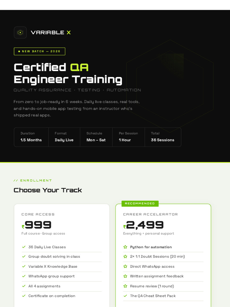 Variable X — Certified QA Training | PDF | Software Testing | Software Bug