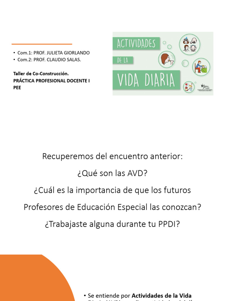 AVD Actividades de La Vida Diaria 1 | PDF | Higiene | Baño