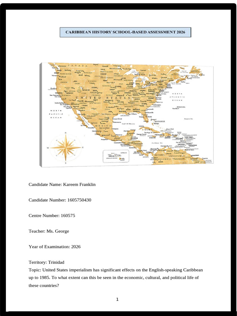 Caribbean History SBA | PDF