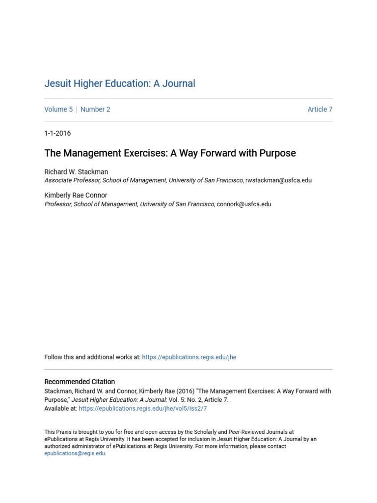 Management Exercises - Stackman - Connor | PDF