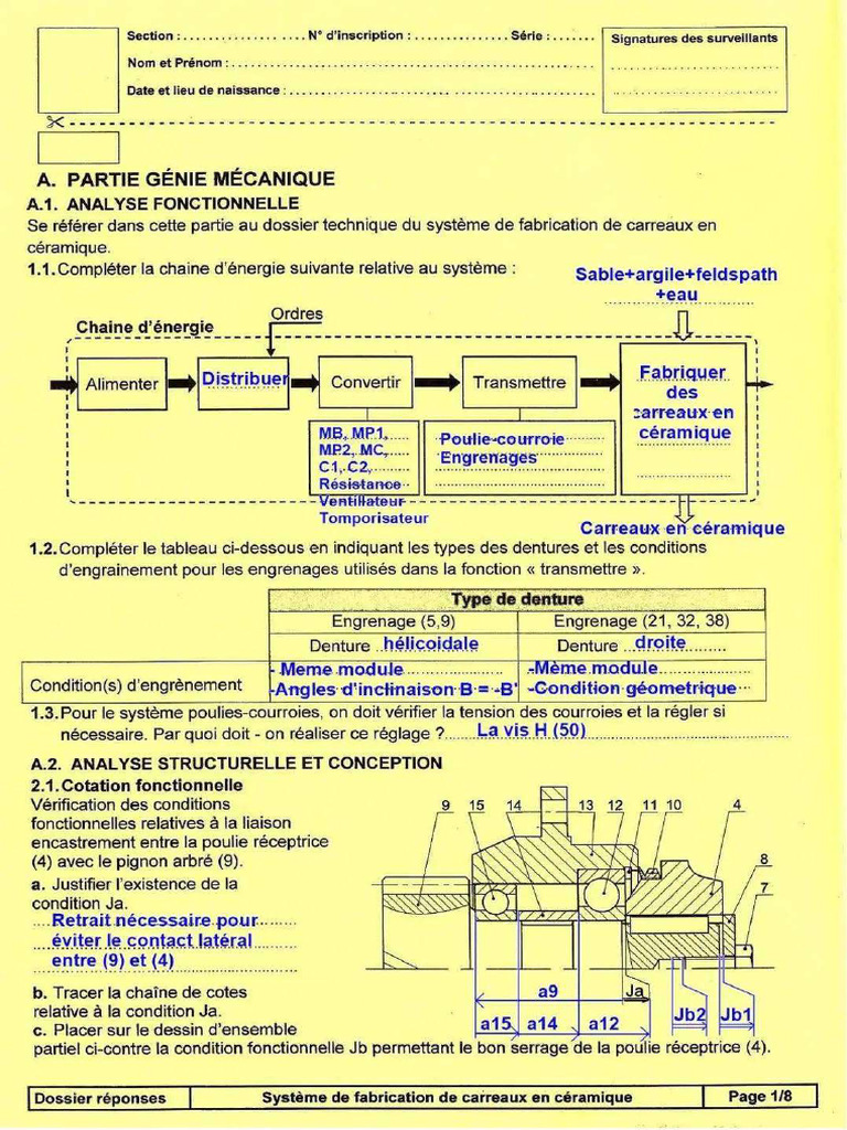 Corection Technique Principale | PDF | Embrayage | Machine