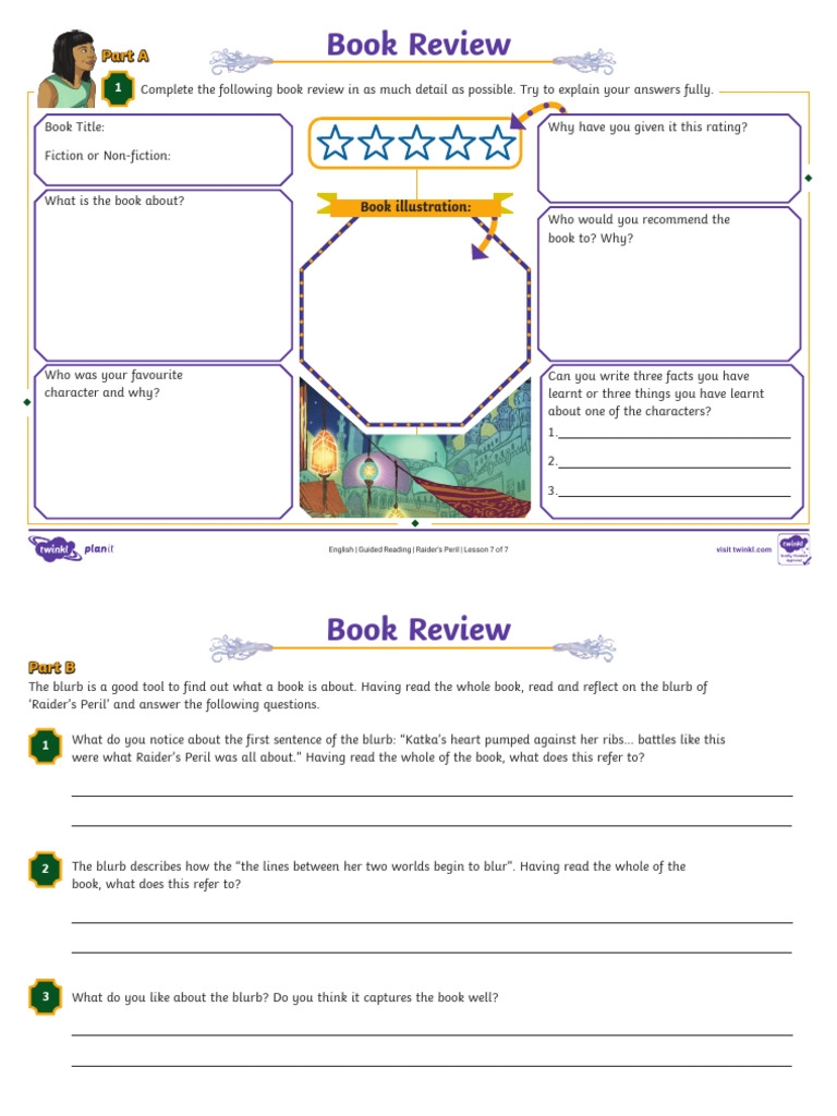 Book Review Activity Sheet | PDF