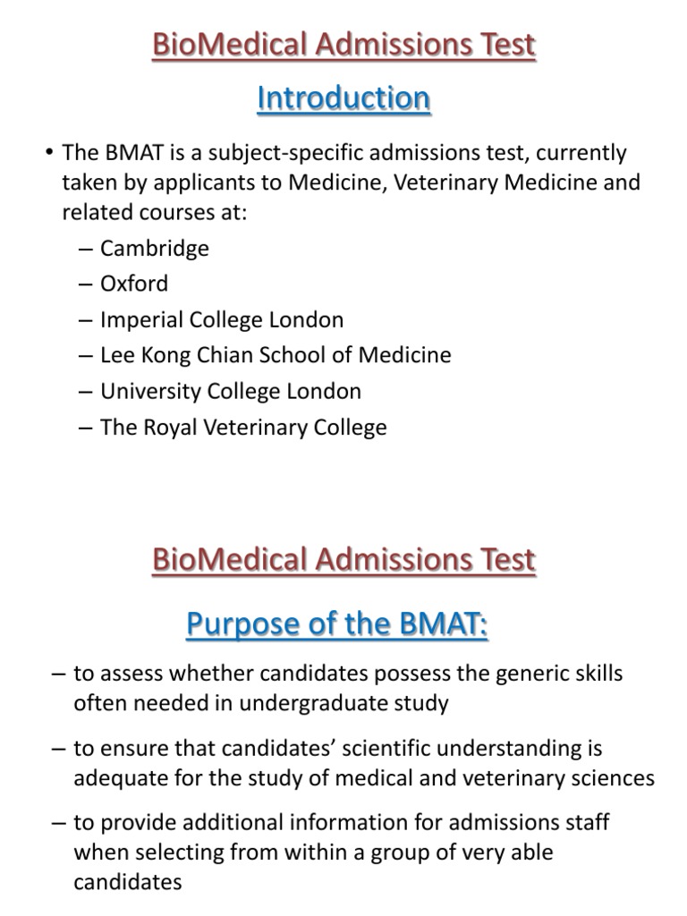 BMAT Registration For Students PDF Science Further Education