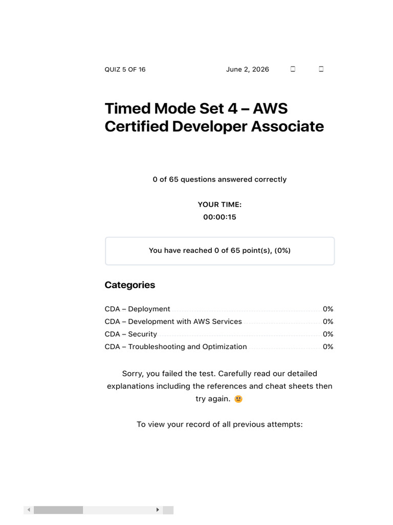 Timed Mode Set 4 - AWS Certified Developer Associate - Tutorials Dojo ...