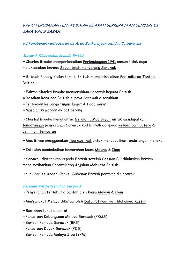Nota Sejarah Tingkatan 3 Bab 6 PMR | PDF