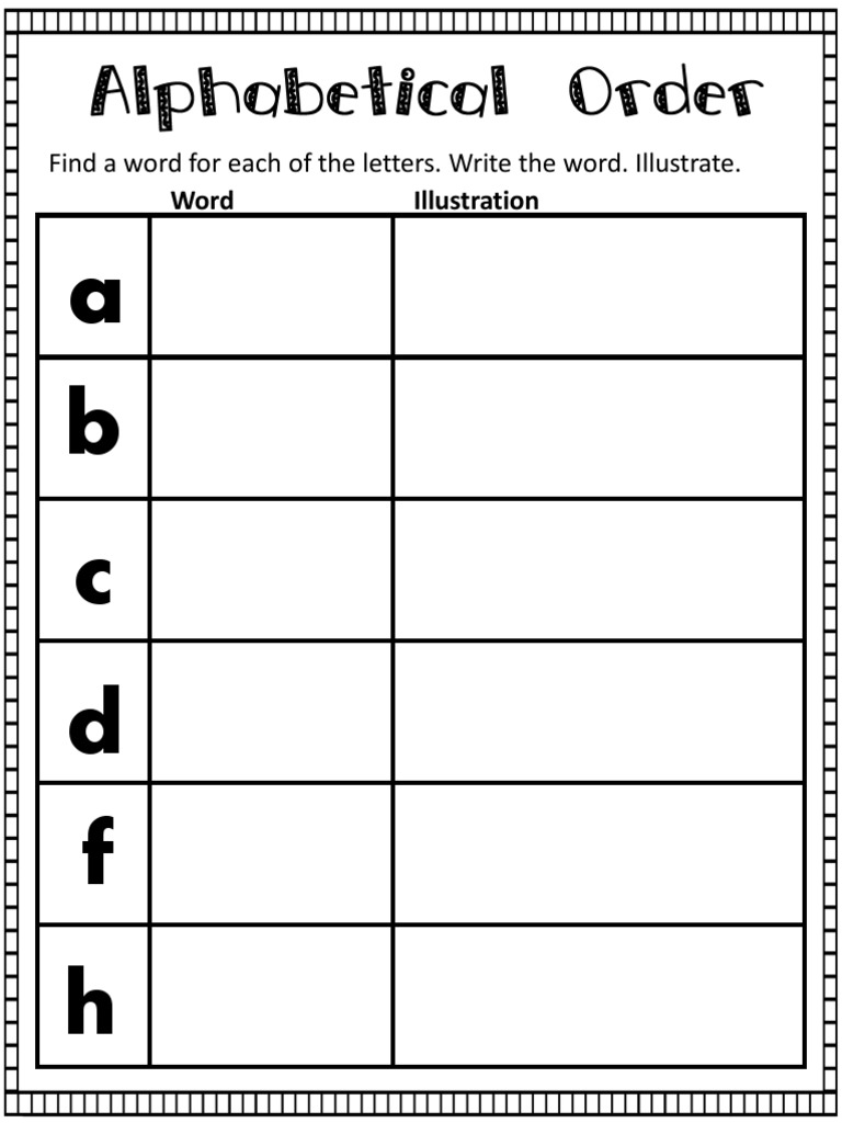 ABC Order Word List and Illustrations | PDF | Language Arts & Discipline