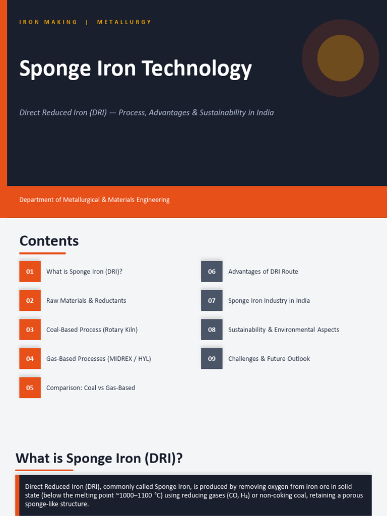 Sponge Iron Technology | PDF | Iron | Chemical Elements