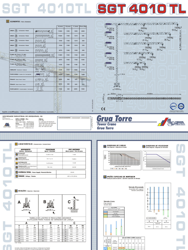 Soima Tower Cranes Spec 0fb47d | PDF | Engenharia Mecânica | Máquinas