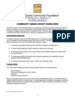 Dekalb County Community Foundation: Community Needs Grant Guidelines