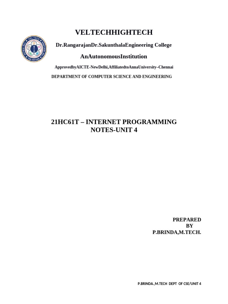 IP UNIT IV | PDF | Control Flow | Http Cookie