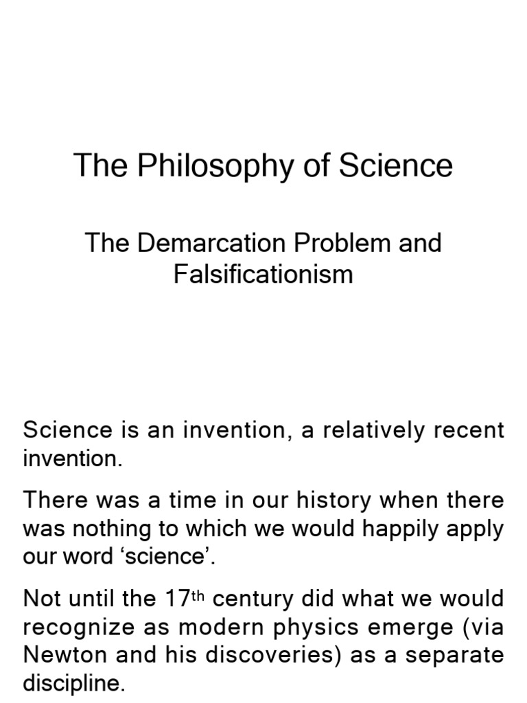The Philosophy of Science Demarcation Problem | PDF | Falsifiability ...