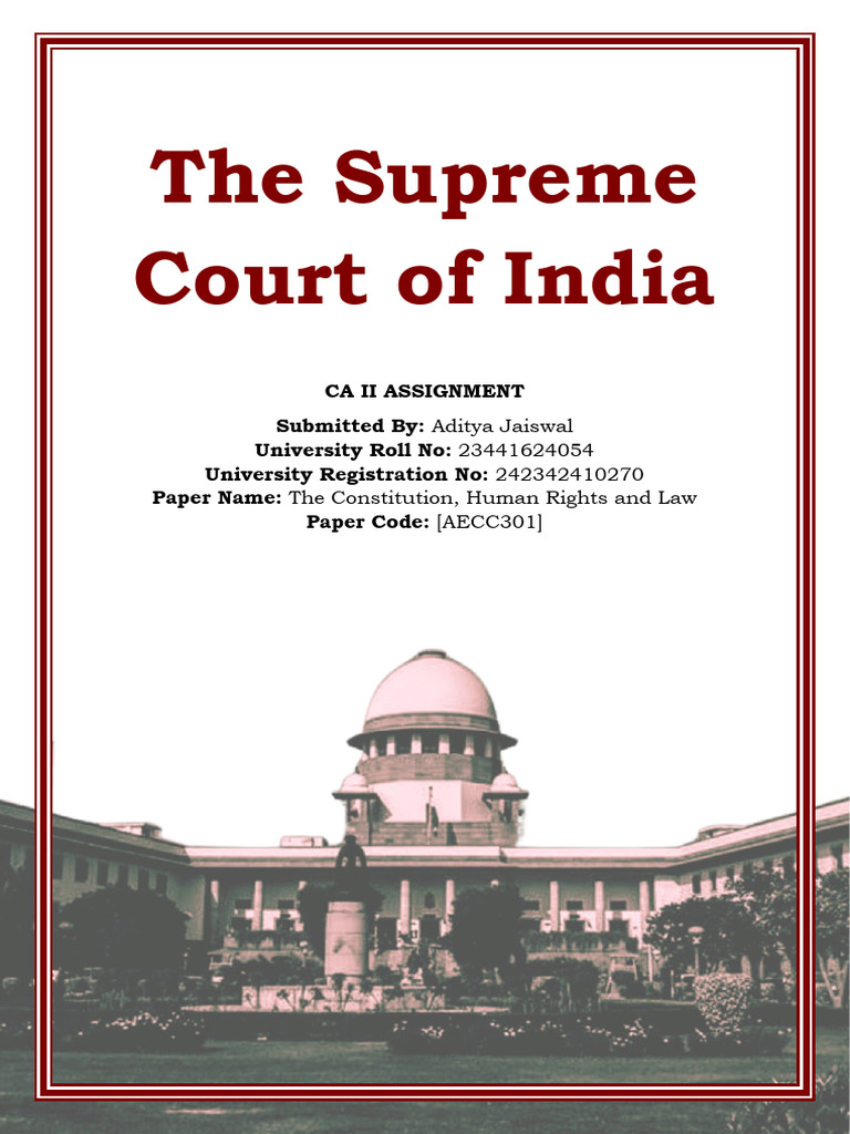 The Supreme Court of India | PDF | Supreme Court Of India | Supreme ...