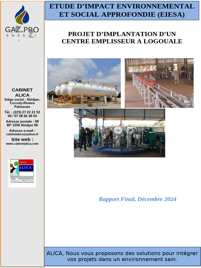 RAPPORT EIES Final GAZPRO ENERGY CENTRE EMPLISSEUR | PDF ...