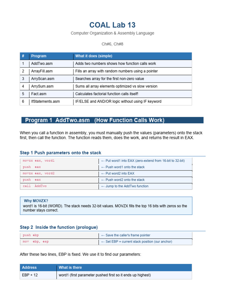 Coal Lab13 | PDF | Pointer (Computer Programming) | Computer Architecture