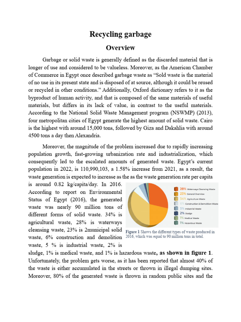 Egypt's grand challenges: Recycling Garbage | PDF | Waste | Pollution