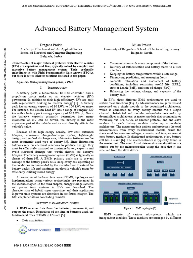 Advanced Battery Management System | PDF | Power Inverter | System On A ...