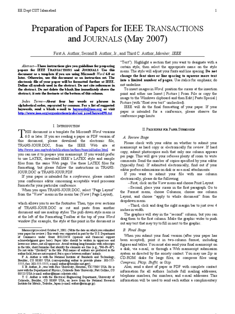 IEEE Paper Format (1) | Citation | Portable Document Format