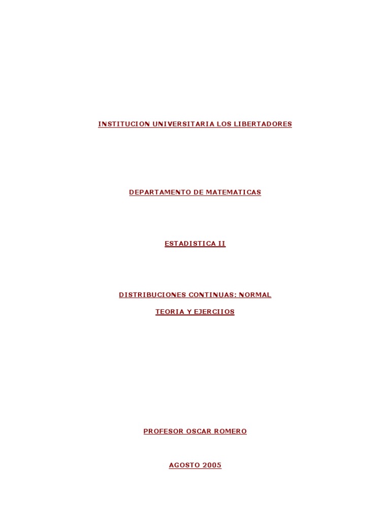 Distribución Normal | Descargar gratis PDF | Distribución normal ... 
