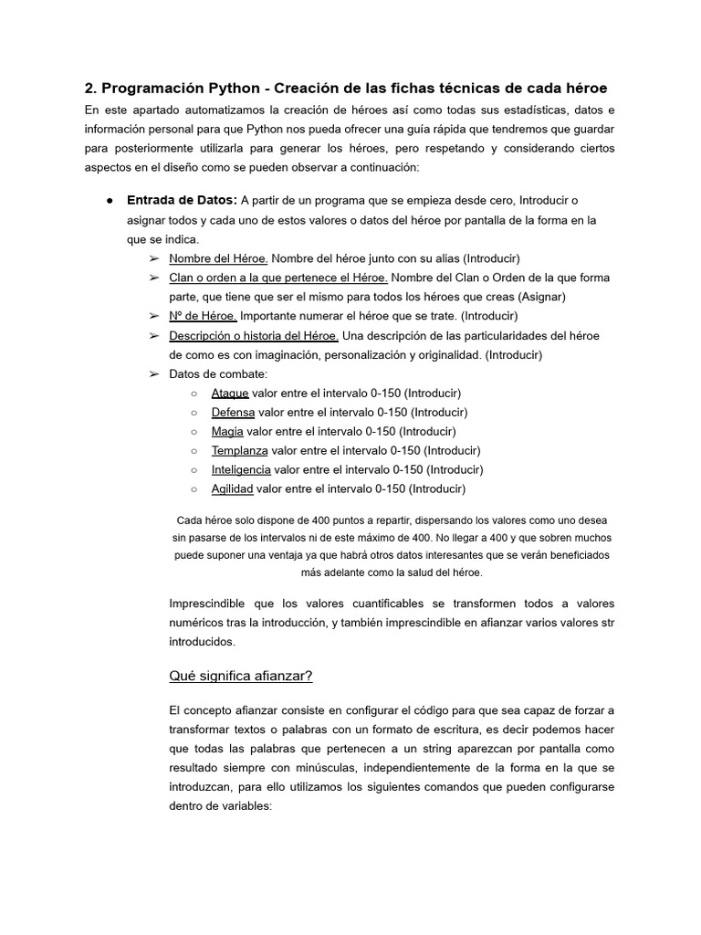 Copia de 1- Proyecto Python - La Forja Digital de Héroes | PDF ...