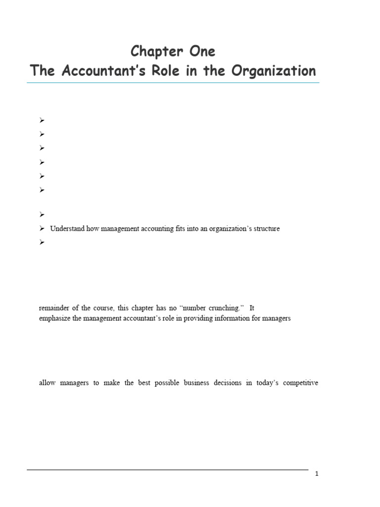 Chapter 1 Acc | PDF | Management Accounting | Accounting