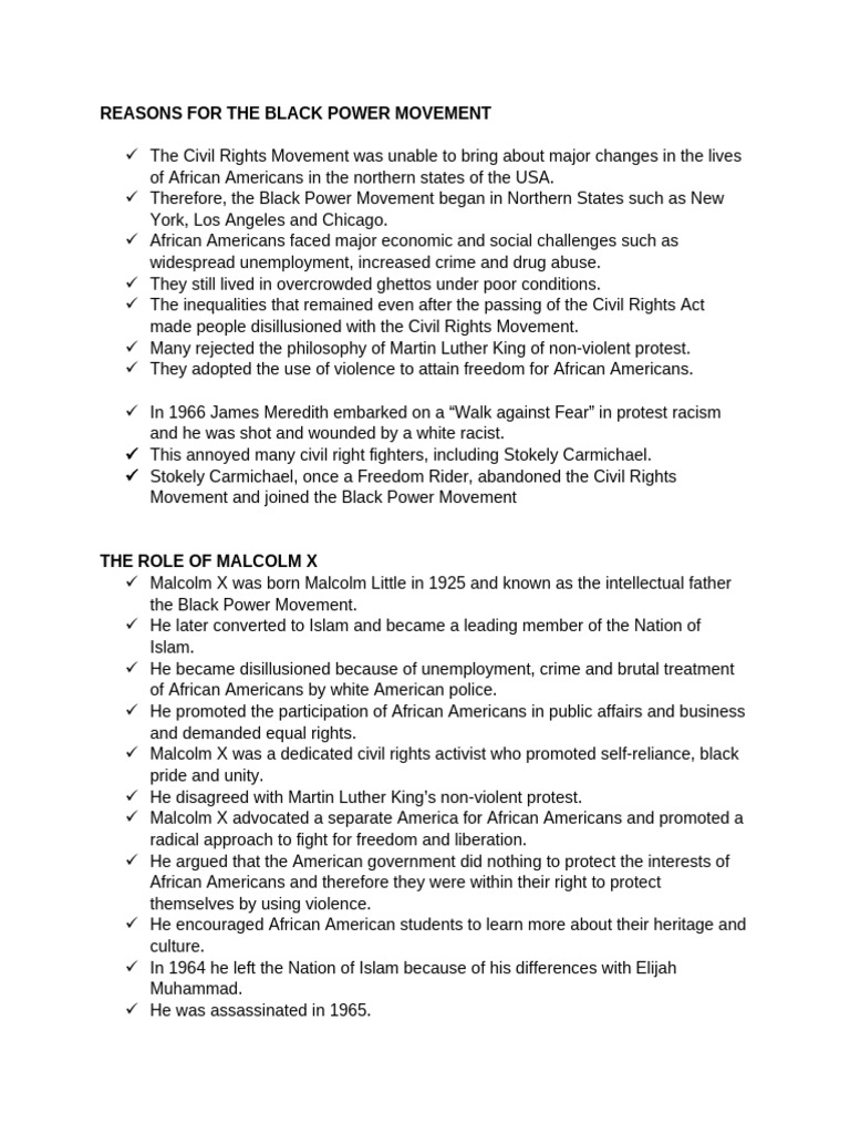 THE BLACK POWER MOVEMENT (2) | PDF | Black Panther Party | Black Power
