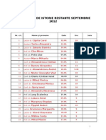 Programare Restante Septembrie 2012