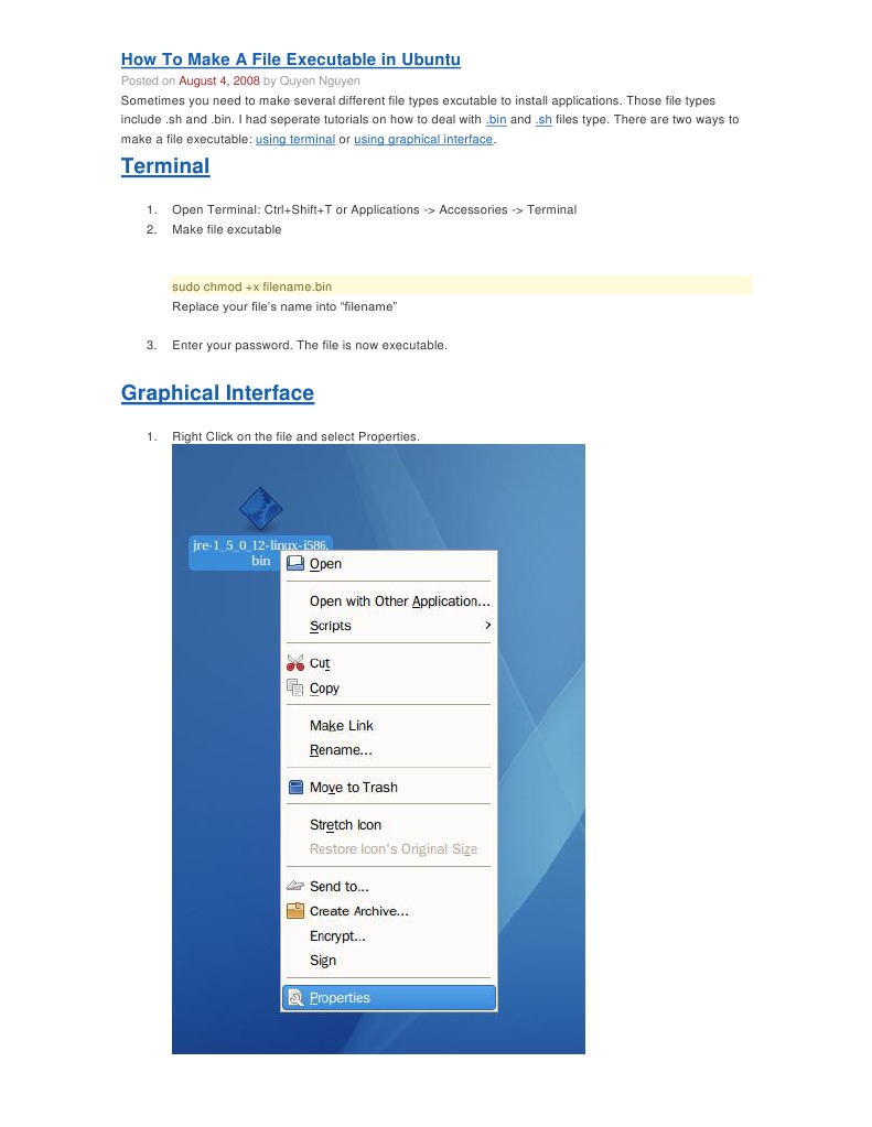 How To Make A File Executable in Ubuntu | PDF