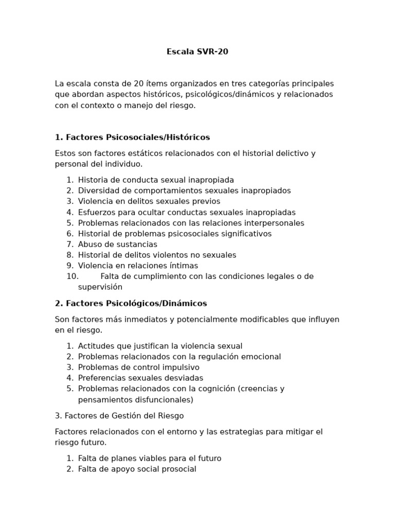 Escala SVR | PDF | Comportamiento | Violencia