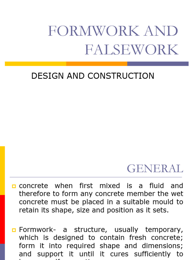 Formwork and Falsework | PDF | Concrete | Bending