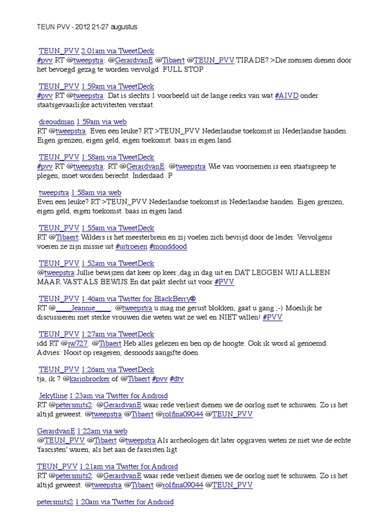 ban boneiru bek vacatures on Teun Pvv 2012 21 27 Augustus