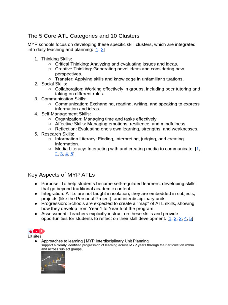 The 5 Core ATL Categories and 10 Clusters | PDF | Experiment | Learning