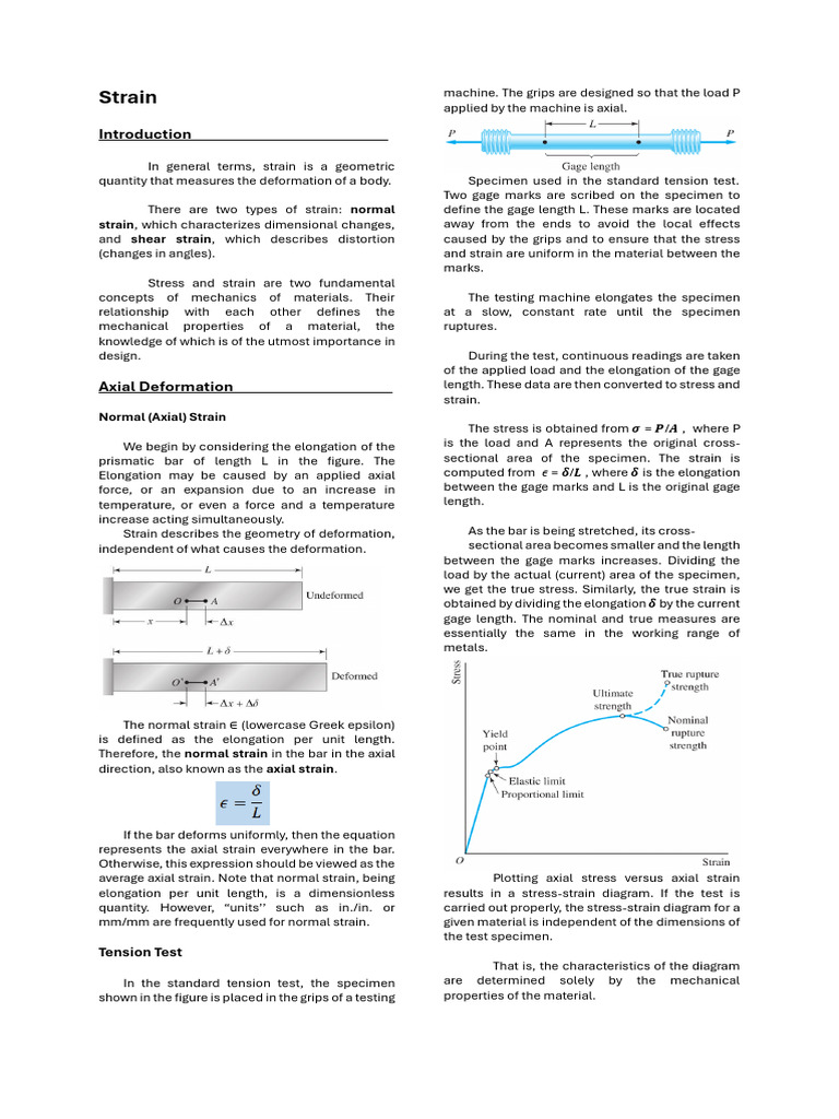 03 Normal Strain & Shear Strain_Fundamentals of Deformable Bodies | PDF ...