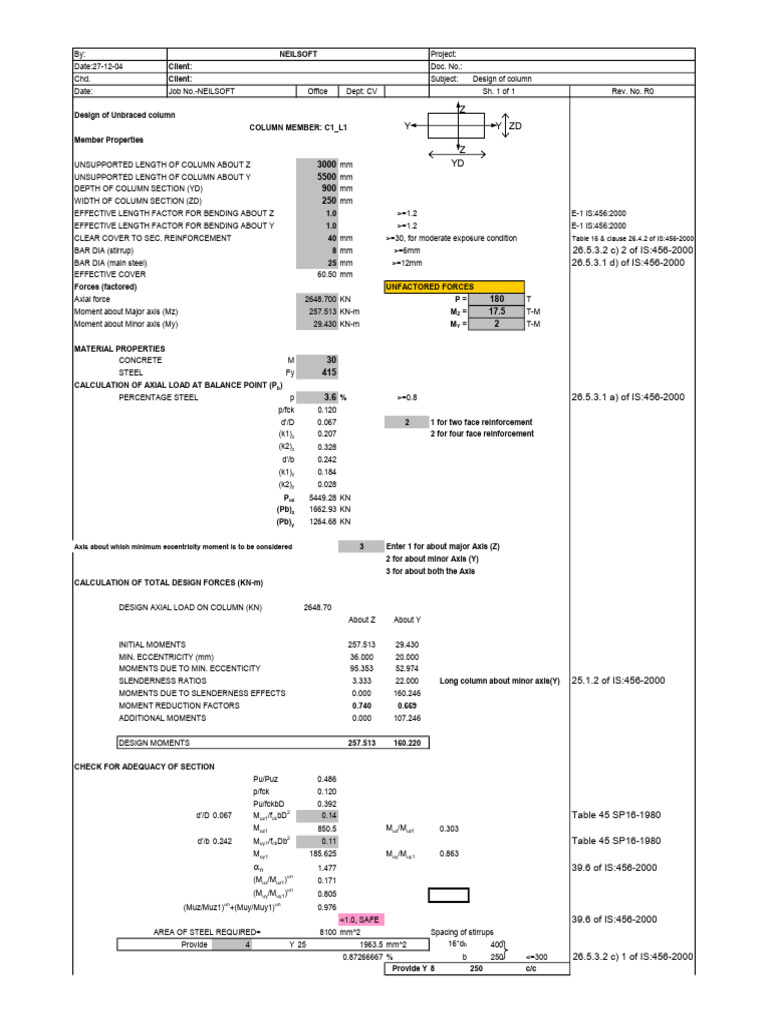 Design of Column | PDF | Structural Engineering | Civil Engineering