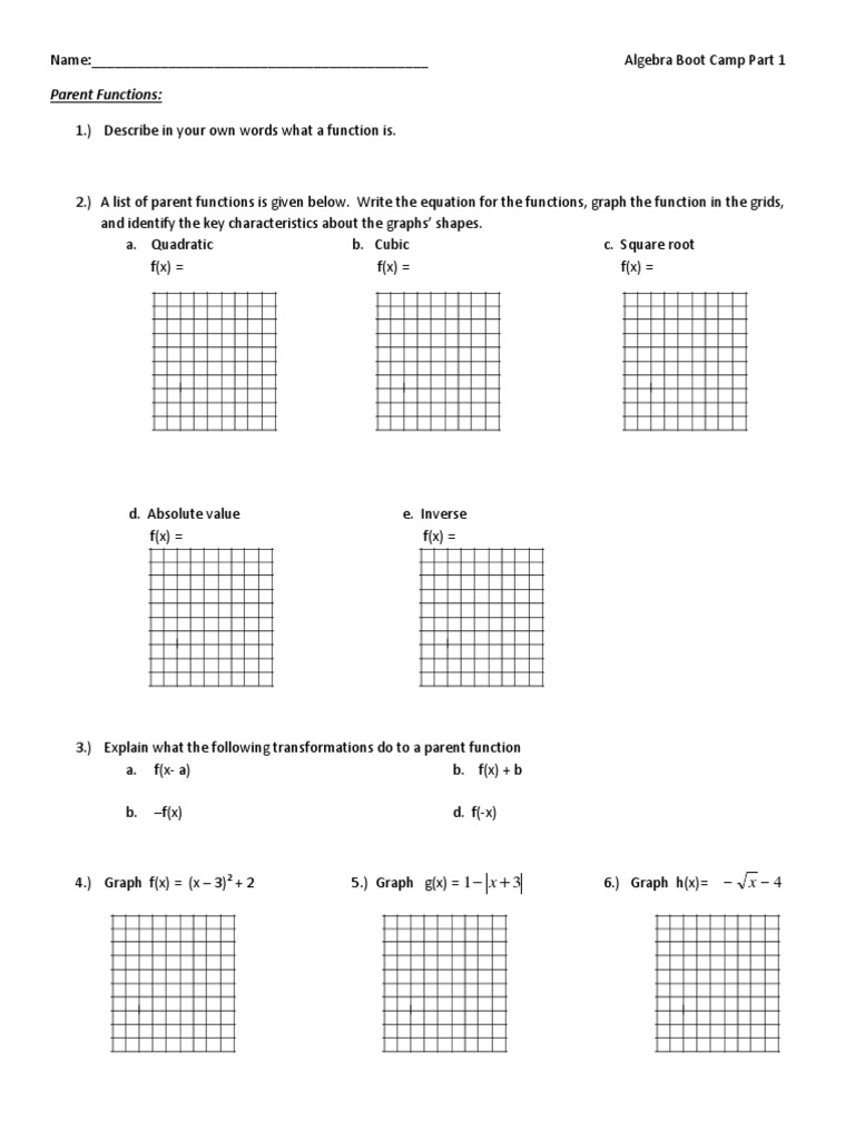 Algebra Boot Camp: Functions & Polynomials | PDF | Teaching Methods ...