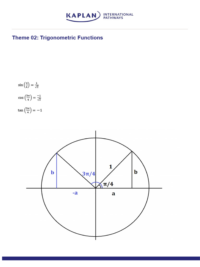 Problem Set 3 Solutions (Unit Circle, Trig Functions and Equations ...