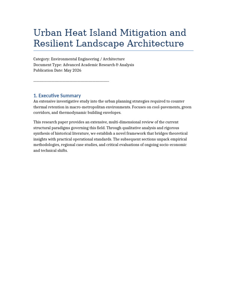 Urban Heat Island Mitigation Study | PDF | Policy | Methodology
