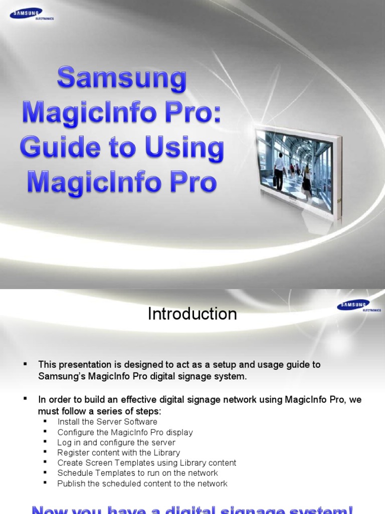Samsung MagicINFO Setup Guide | PDF | Icon (Computing) | Installation ...