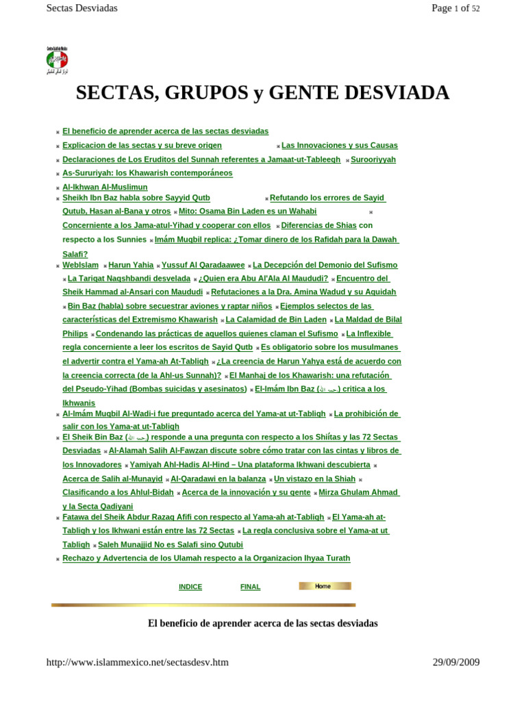 SECTAS,_GRUPOS_y_GENTE_DESVIADA | PDF | Islam sunita | Hadith