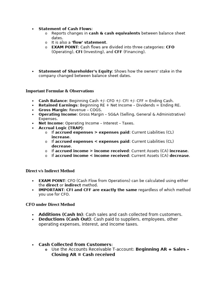 FSA Cash flow 1 | PDF | Equity (Finance) | Accrual