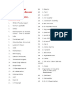 Oisca Top Teen CONTEST 2012 Answer Key (Uploaded Omassery Chapter, Kozhikode)