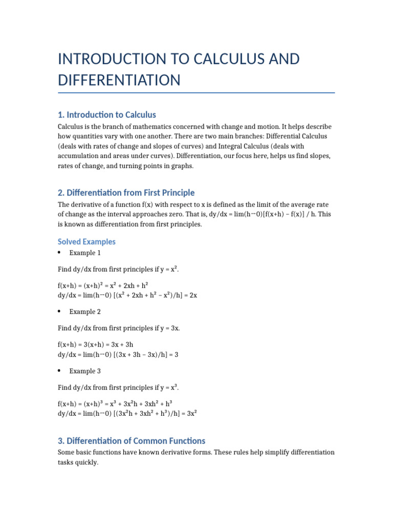 Introduction_to_Calculus_and_Differentiation (1) | PDF | Derivative ...