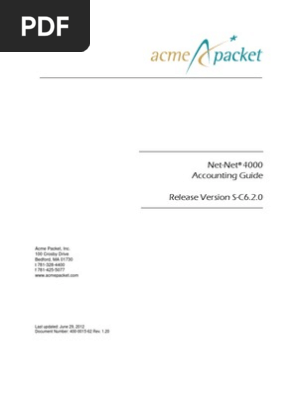 Net-Net 4000 S-C6.2.0 Accounting Guide