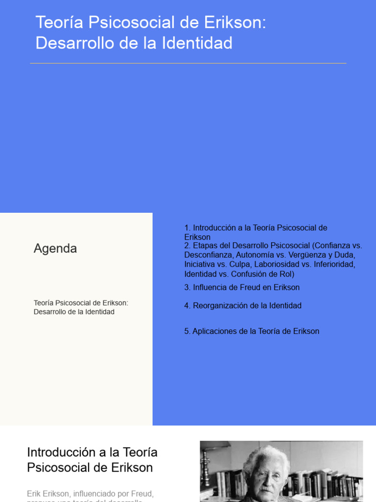 Teora Psicosocial de Erikson Desarrollo de La Identidad | PDF | Adultos ...