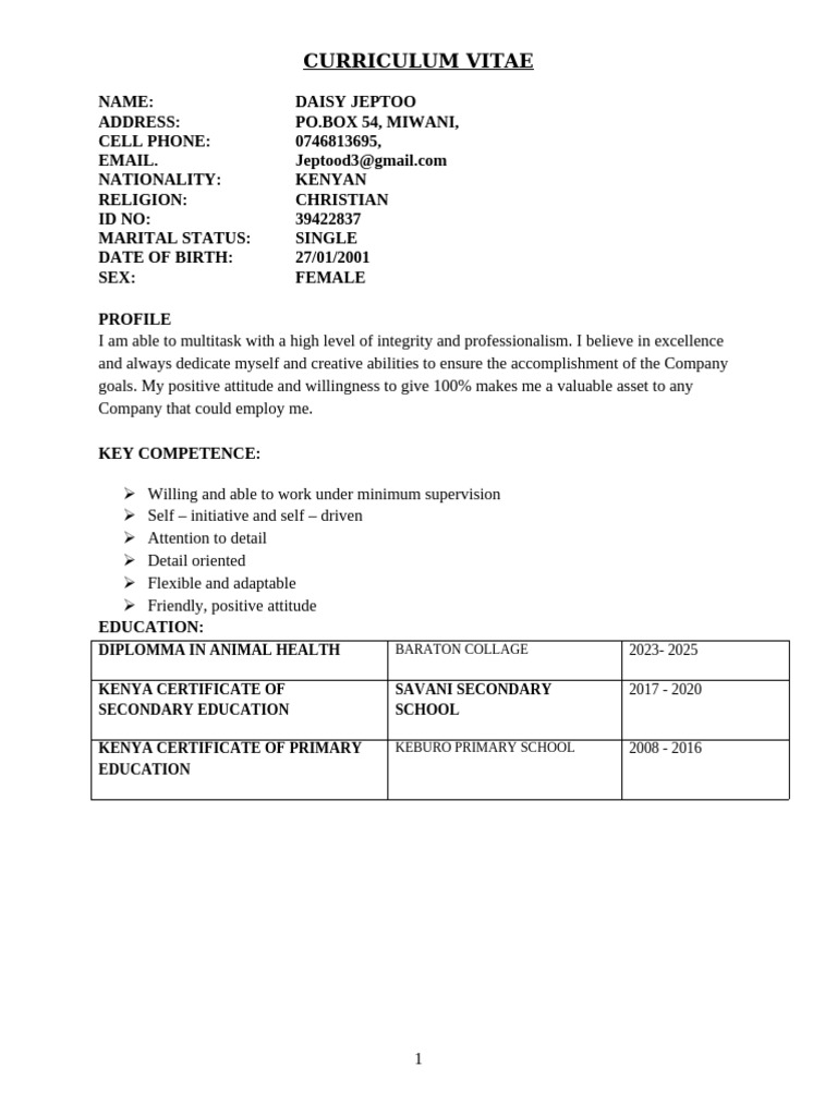 Daisy CV | PDF